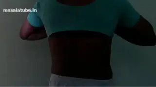 Real Desi south india aunty removing bra and blouse for bath